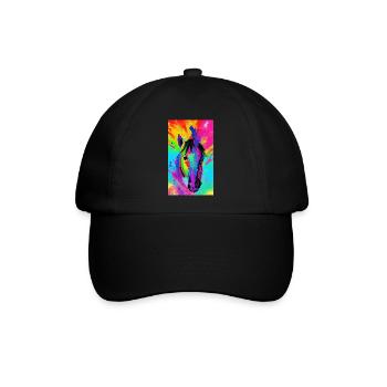 Pferd | reiten | Tier | Reittier | Bunt - Baseballkappe - Schwarz/Schwarz - Vorne