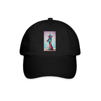 Schach | Schachfigur | Schachspieler - Baseballkappe - Schwarz/Schwarz - Vorne