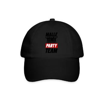 Malle Party Team - Baseballkappe - Schwarz/Schwarz - Vorne