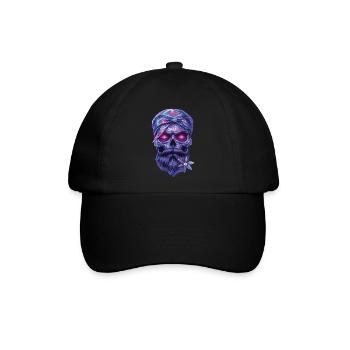Mystische skull mit Talisman und Edelweiss - Baseballkappe - Schwarz/Schwarz - Vorne