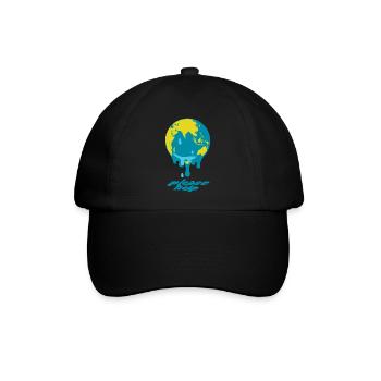 Erderwärmung Weltkugel - Baseballkappe - Schwarz/Schwarz - Vorne
