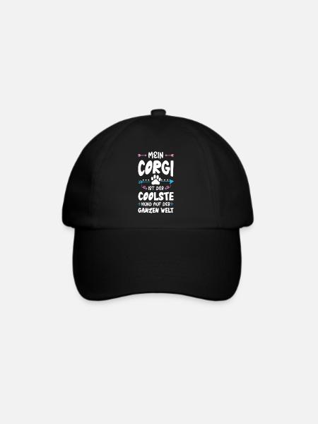 corgi hund spruch - Baseballkappe - Schwarz/Schwarz