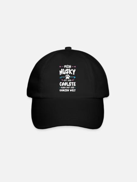 husky hund spruch - Baseballkappe - Schwarz/Schwarz