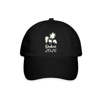 Dubai Palmen 2026 Script - Baseballkappe - Schwarz/Schwarz - Vorne