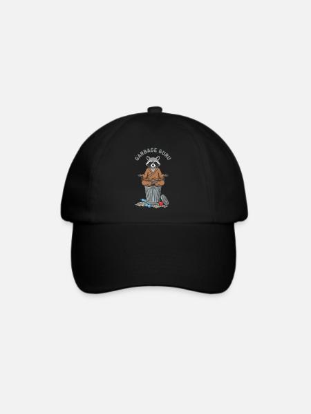 Müllguru Waschbär Zen - Baseballkappe - Schwarz/Schwarz