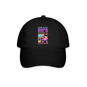 Retro Back to the 80s Vintage Design - Baseballkappe - Schwarz/Schwarz - Vorne