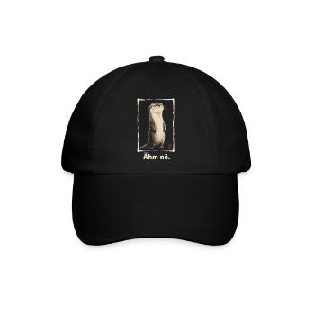 Otter Spruch Ähm Nö Lustiger Tierhumor - Baseballkappe - Schwarz/Schwarz - Vorne