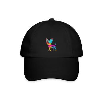 Chihuahua Flowers - Baseballkappe - Schwarz/Schwarz - Vorne