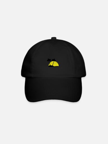 palmen - Baseballkappe - Schwarz/Schwarz