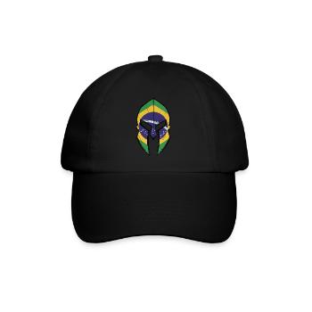 brazil flag in Spartan warrior Helmet - Baseballkappe - Schwarz/Schwarz - Vorne