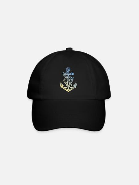 Anker Hafen - Baseballkappe - Schwarz/Schwarz