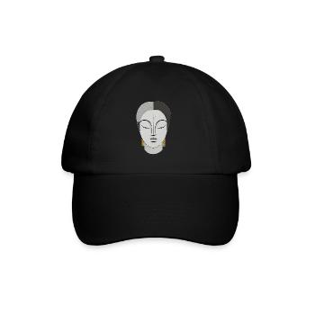 Gesicht im Boho Stil - Baseballkappe - Schwarz/Schwarz - Vorne