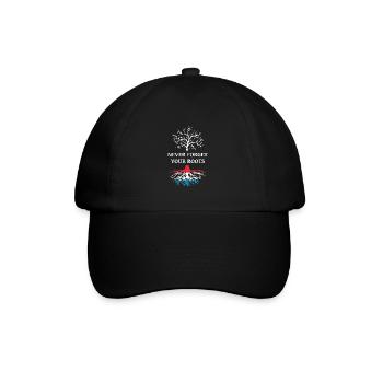 Luxemburg Wurzeln - Baseballkappe - Schwarz/Schwarz - Vorne