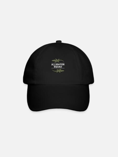 Aligator Squad Wildtier Sumpfkrokodilabenteuer - Baseballkappe - Schwarz/Schwarz