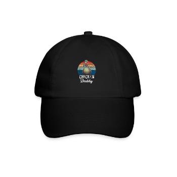 Bauer Hühner Papa Vatertag Geschenk Retro Huhn - Baseballkappe - Schwarz/Schwarz - Vorne
