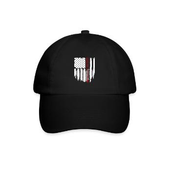 Baseball Fan: Softball Enthusiast Stars and Stripe - Baseballkappe - Schwarz/Schwarz - Vorne