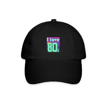 neon retro - Baseballkappe - Schwarz/Schwarz - Vorne