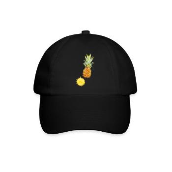 Ananas - Baseballkappe - Schwarz/Schwarz - Vorne