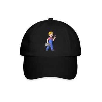 Comic Handwerker - Baseballkappe - Schwarz/Schwarz - Vorne