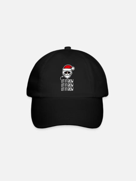Lassen Sie es wachsen Weihnachtsmann Bart Hipster Weihnachten - Baseballkappe - Schwarz/Schwarz