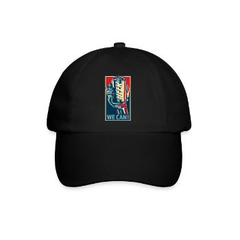 Beer we can! Bier Propaganda Biertrinker Shirt - Baseballkappe - Schwarz/Schwarz - Vorne