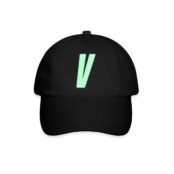 V - Baseballkappe - Schwarz/Schwarz - Vorne