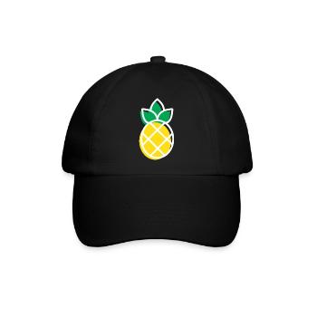 Ananas - Baseballkappe - Schwarz/Schwarz - Vorne