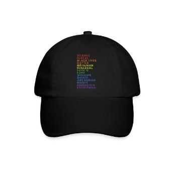 LGBT Gay Pride Homosexualität - Baseballkappe - Schwarz/Schwarz - Vorne