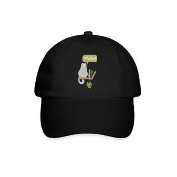 Lustige Katzen miauen - Baseballkappe - Schwarz/Schwarz - Vorne