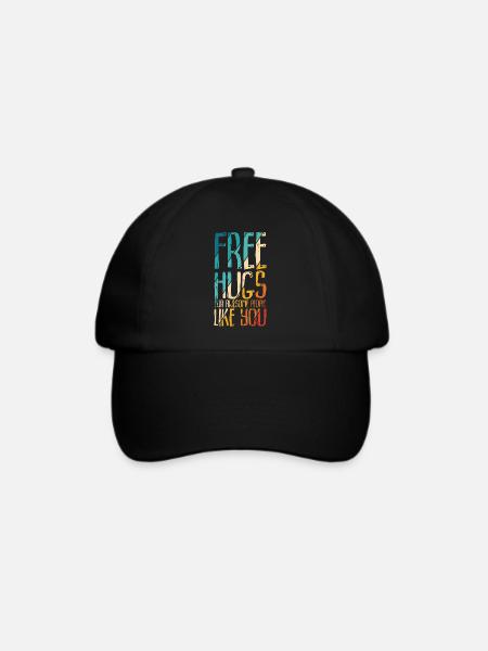 Free Hugs for Awesome People - Festival Geschenk - Baseballkappe - Schwarz/Schwarz