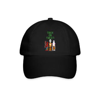 Süßes oder Saures für Kinder - Baseballkappe - Schwarz/Schwarz - Vorne
