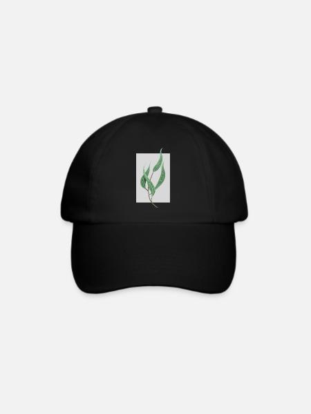 pflanze - Baseballkappe - Schwarz/Schwarz