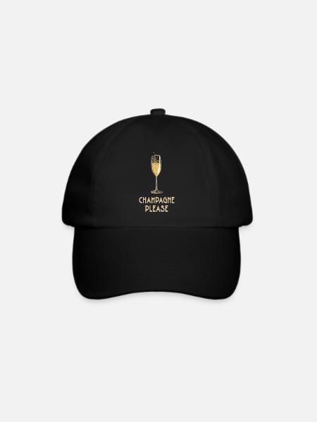 und Prosecco - Please - Baseballkappe - Schwarz/Schwarz