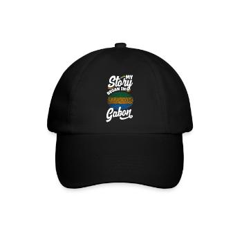 Gabunisch Gabun Gabunische Flagge Meine Geschichte begann in - Baseballkappe - Schwarz/Schwarz - Vorne