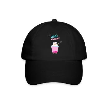 Boba Tea Lama /Bubble tea Lama - Baseballkappe - Schwarz/Schwarz - Vorne