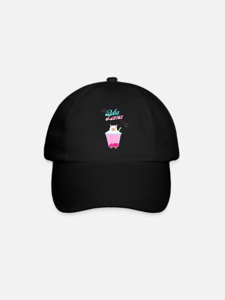 Boba Tea Lama /Bubble tea Lama - Baseballkappe - Schwarz/Schwarz