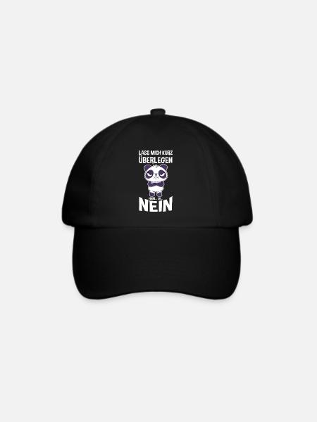 Lass mich kurz überlegen NEIN - Baseballkappe - Schwarz/Schwarz