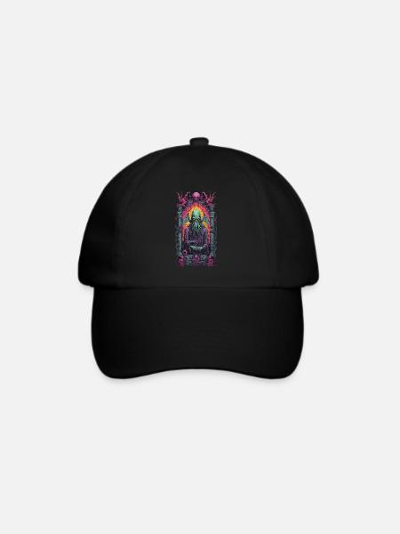 Cthulhu Gothic Okkult Monster Horror Design - Baseballkappe - Schwarz/Schwarz