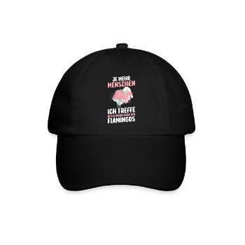 Je mehr Menschen ich treffe desto mehr liebe ich F - Baseballkappe - Schwarz/Schwarz - Vorne