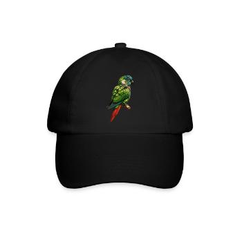 Grünwangen-Conure Niedlicher Conure-Papagei - Baseballkappe - Schwarz/Schwarz - Vorne