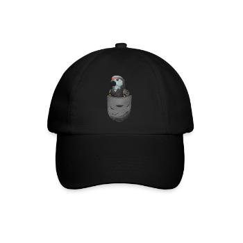 Afrikanisches Graupapagei Geschenk - Baseballkappe - Schwarz/Schwarz - Vorne