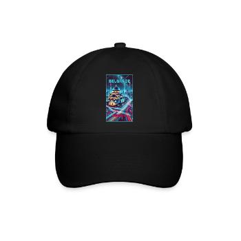 Belgrad Serbien Skyline Design - Baseballkappe - Schwarz/Schwarz - Vorne