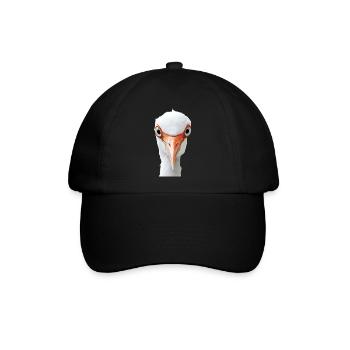 Reiher Vogel - Baseballkappe - Schwarz/Schwarz - Vorne
