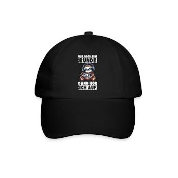 Nur Noch Eine Runde Dann Hör Ich Auf Faultier - Baseballkappe - Schwarz/Schwarz - Vorne