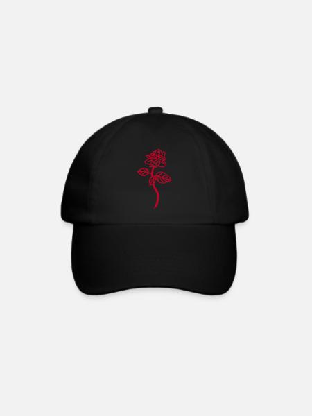 Die rote Rose - Baseballkappe - Schwarz/Schwarz