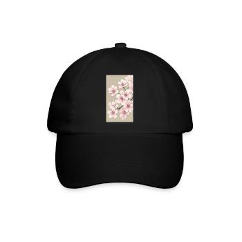 Sakura Kirschblüte - Baseballkappe - Schwarz/Schwarz - Vorne