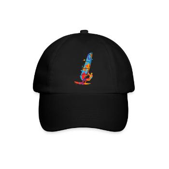 Windsurfen bunt Windsurfer Kinder Jungen Windsurf - Baseballkappe - Schwarz/Schwarz - Vorne