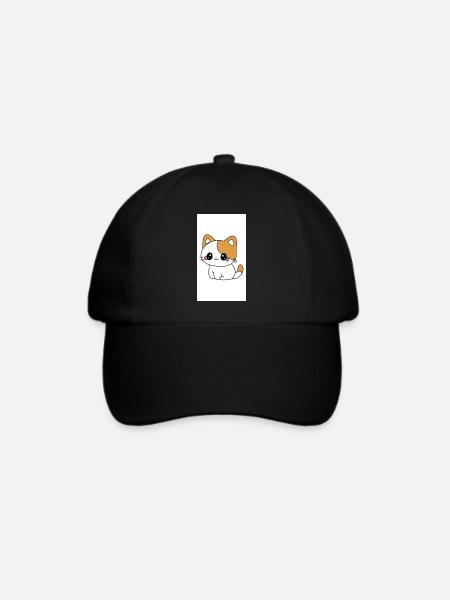 Kawaii-Kätzchen - Baseballkappe - Schwarz/Schwarz