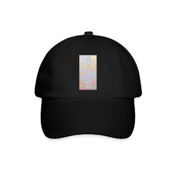 Abstraktes Kunstwerk mit Noten - Baseballkappe - Schwarz/Schwarz - Vorne