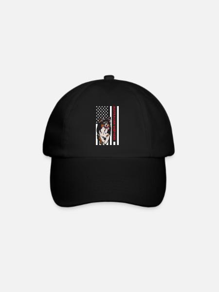 Dog Aussie Us Flag - Baseballkappe - Schwarz/Schwarz